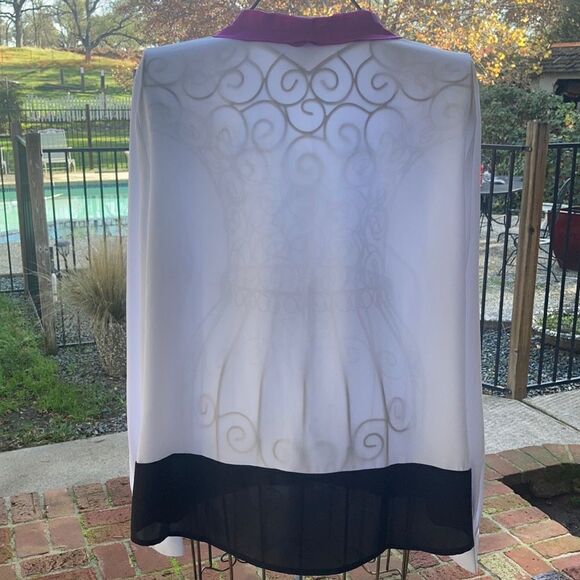 EUC Women’s Worthington Button Down Color Block Blouse Size XL - Picture 2 of 12